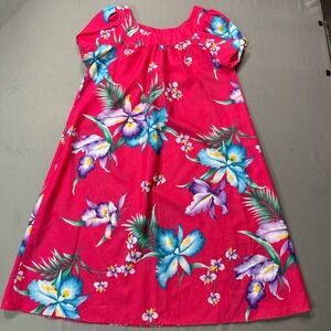 Royal Creations‎ Hawaii Floral Dress Pink Blue Purple Small